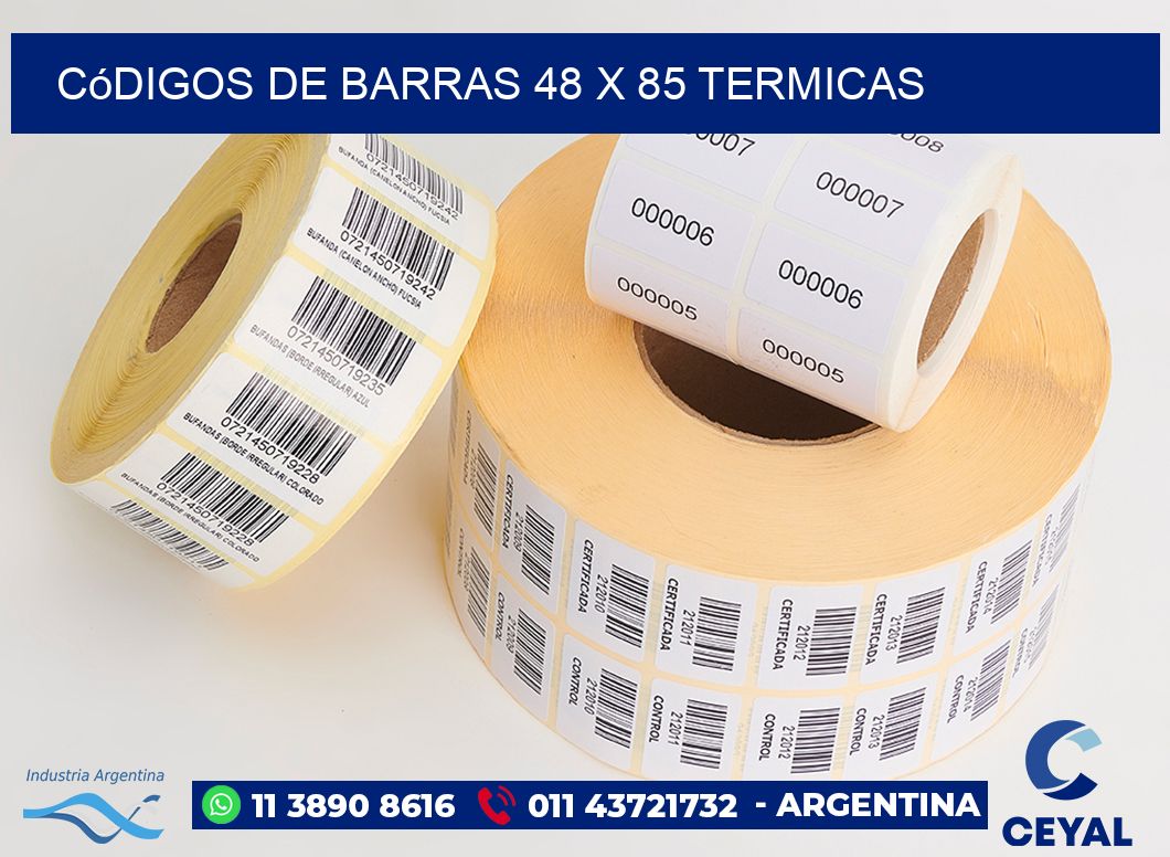 Códigos de Barras 48 x 85 termicas