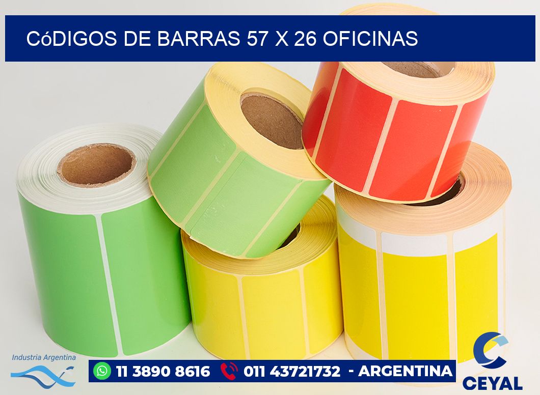 Códigos de Barras 57 x 26 oficinas