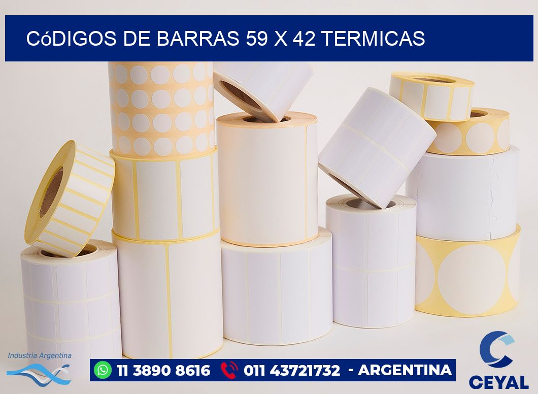 Códigos de Barras 59 x 42 termicas
