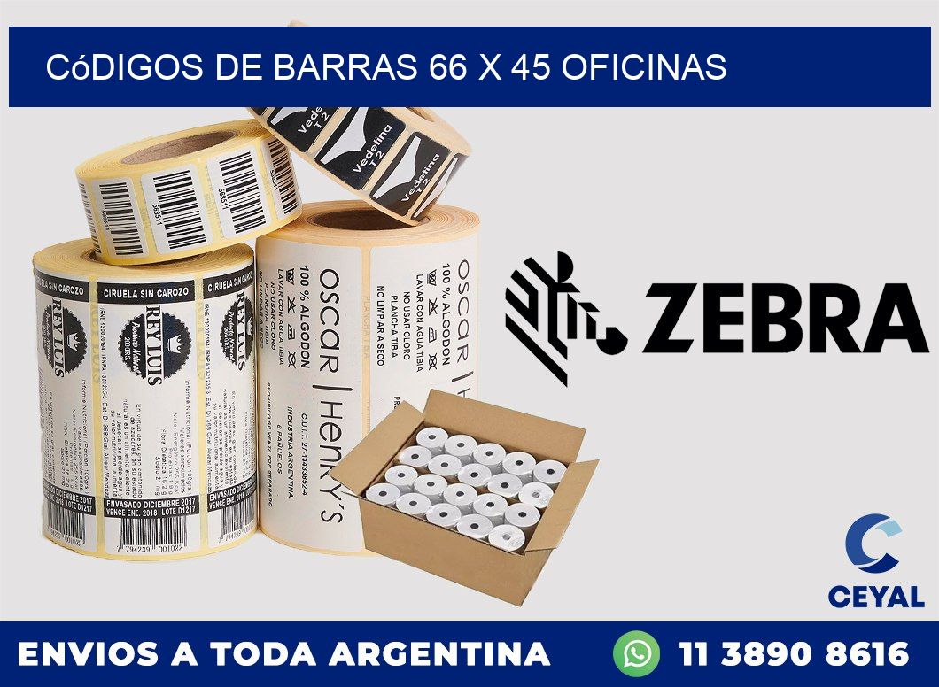 Códigos de Barras 66 x 45 oficinas