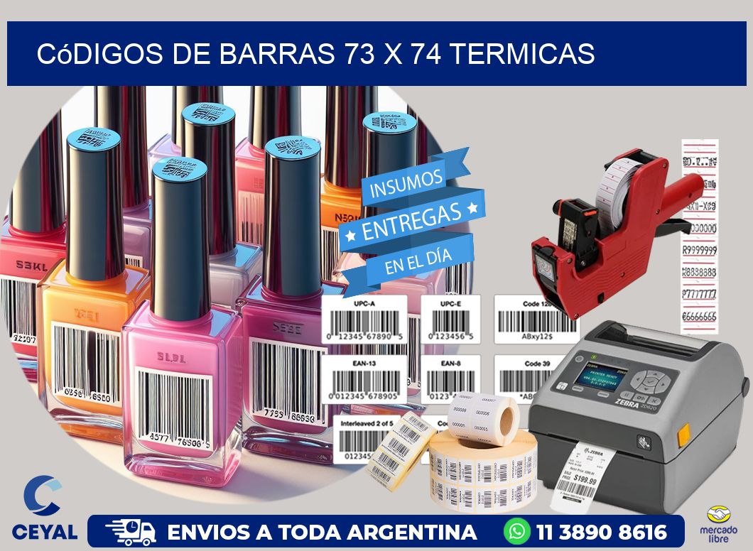 Códigos de Barras 73 x 74 termicas