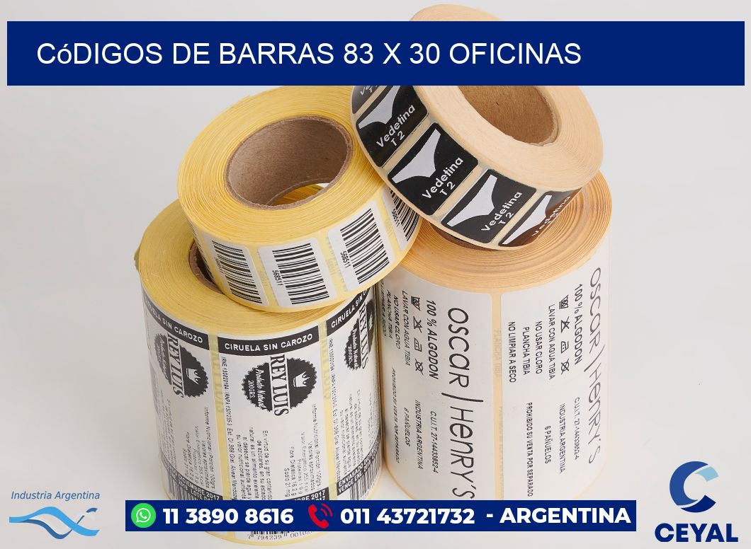 Códigos de Barras 83 x 30 oficinas