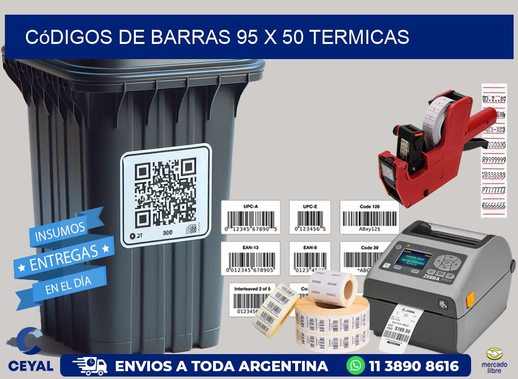 Códigos de Barras 95 x 50 termicas