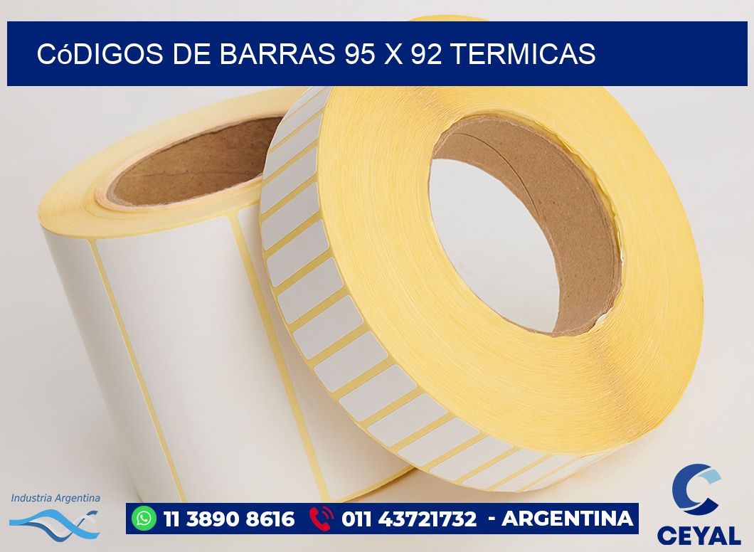 Códigos de Barras 95 x 92 termicas