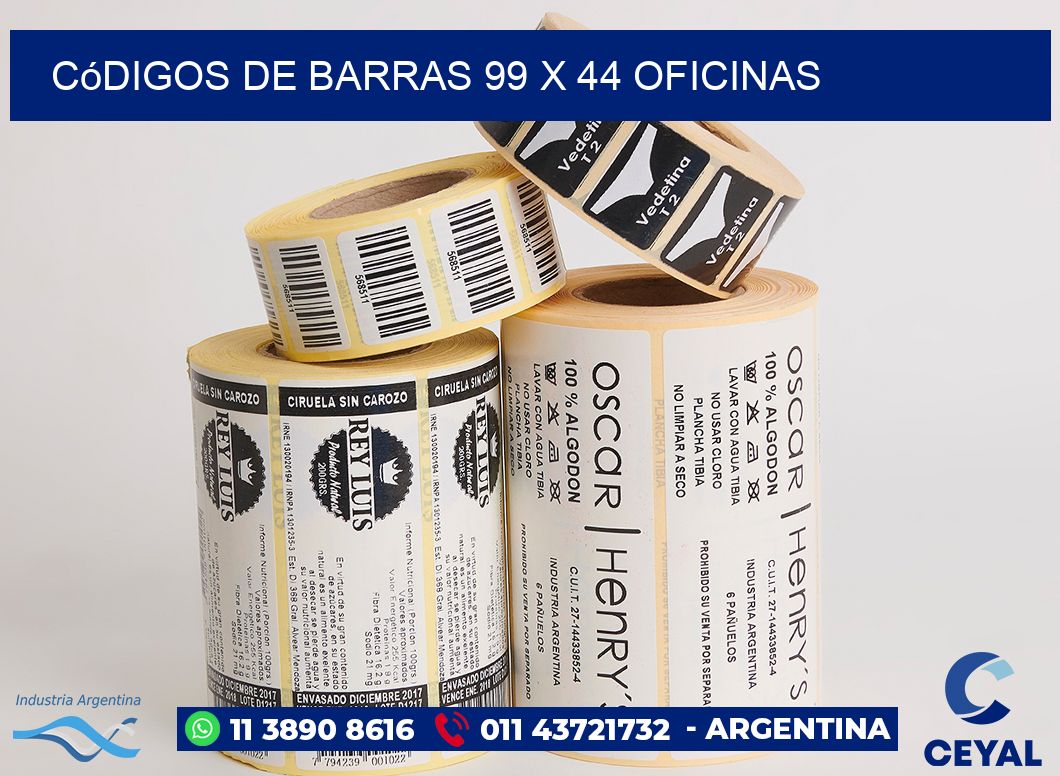 Códigos de Barras 99 x 44 oficinas