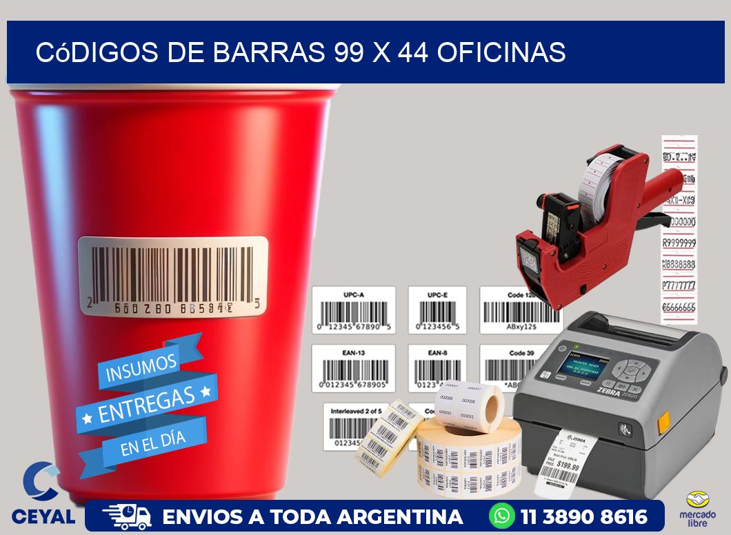 Códigos de Barras 99 x 44 oficinas