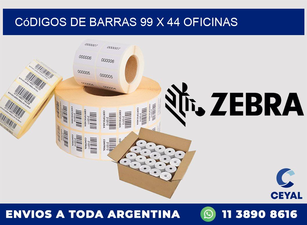 Códigos de Barras 99 x 44 oficinas