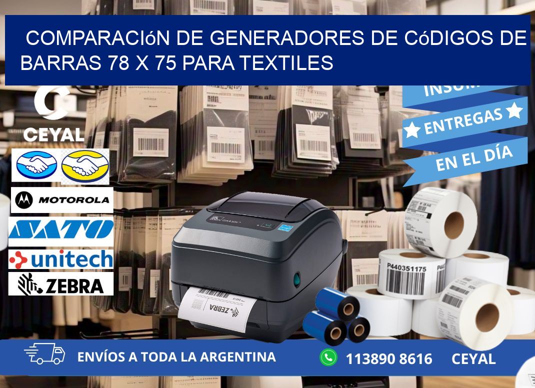 Comparación de Generadores de Códigos de Barras 78 x 75 para Textiles