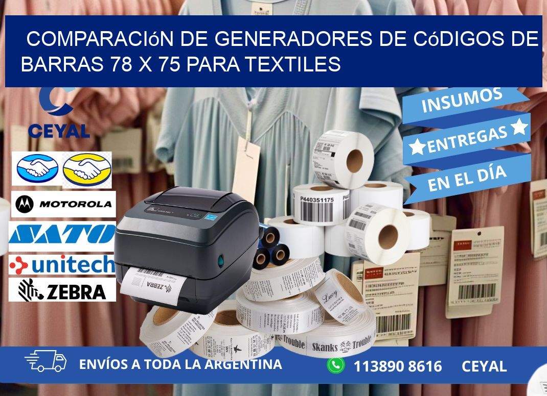 Comparación de Generadores de Códigos de Barras 78 x 75 para Textiles