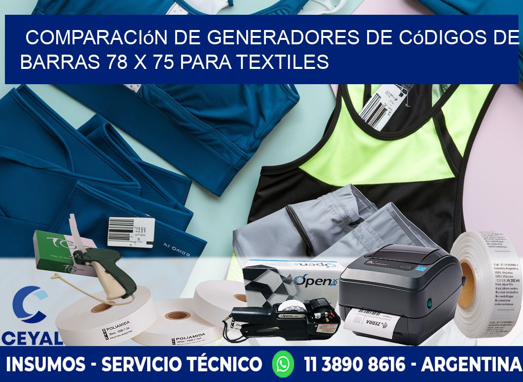 Comparación de Generadores de Códigos de Barras 78 x 75 para Textiles