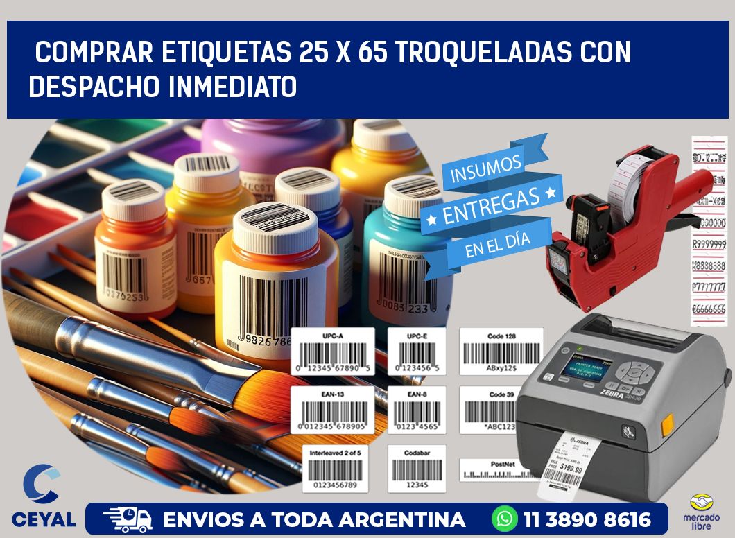 Comprar etiquetas 25 x 65 troqueladas con despacho inmediato