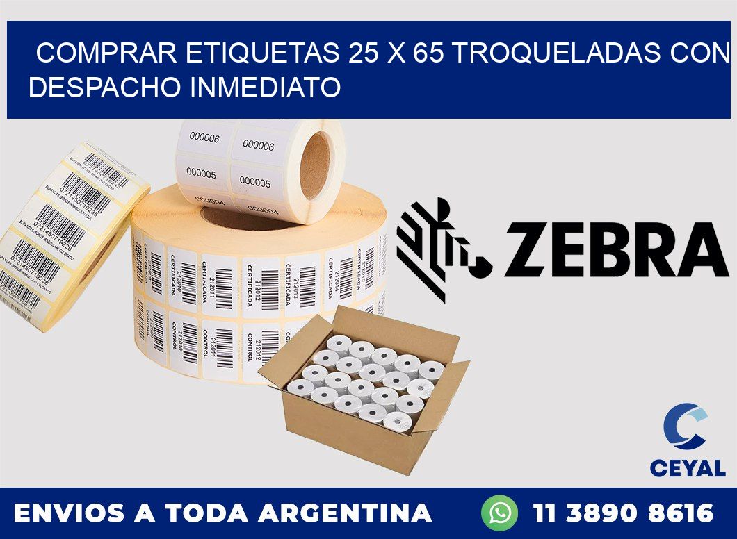 Comprar etiquetas 25 x 65 troqueladas con despacho inmediato
