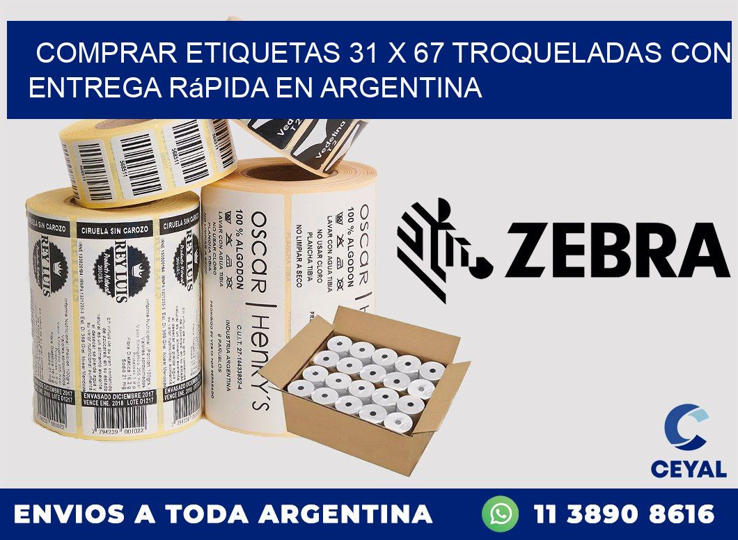 Comprar etiquetas 31 x 67 troqueladas con entrega rápida en Argentina