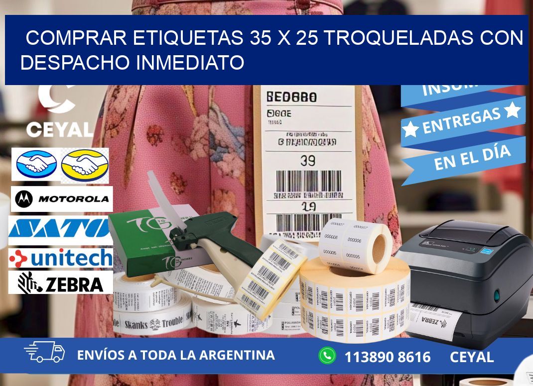 Comprar etiquetas 35 x 25 troqueladas con despacho inmediato