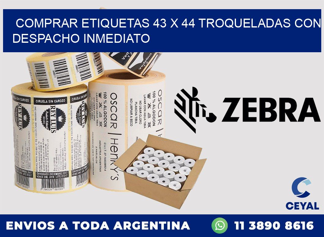 Comprar etiquetas 43 x 44 troqueladas con despacho inmediato