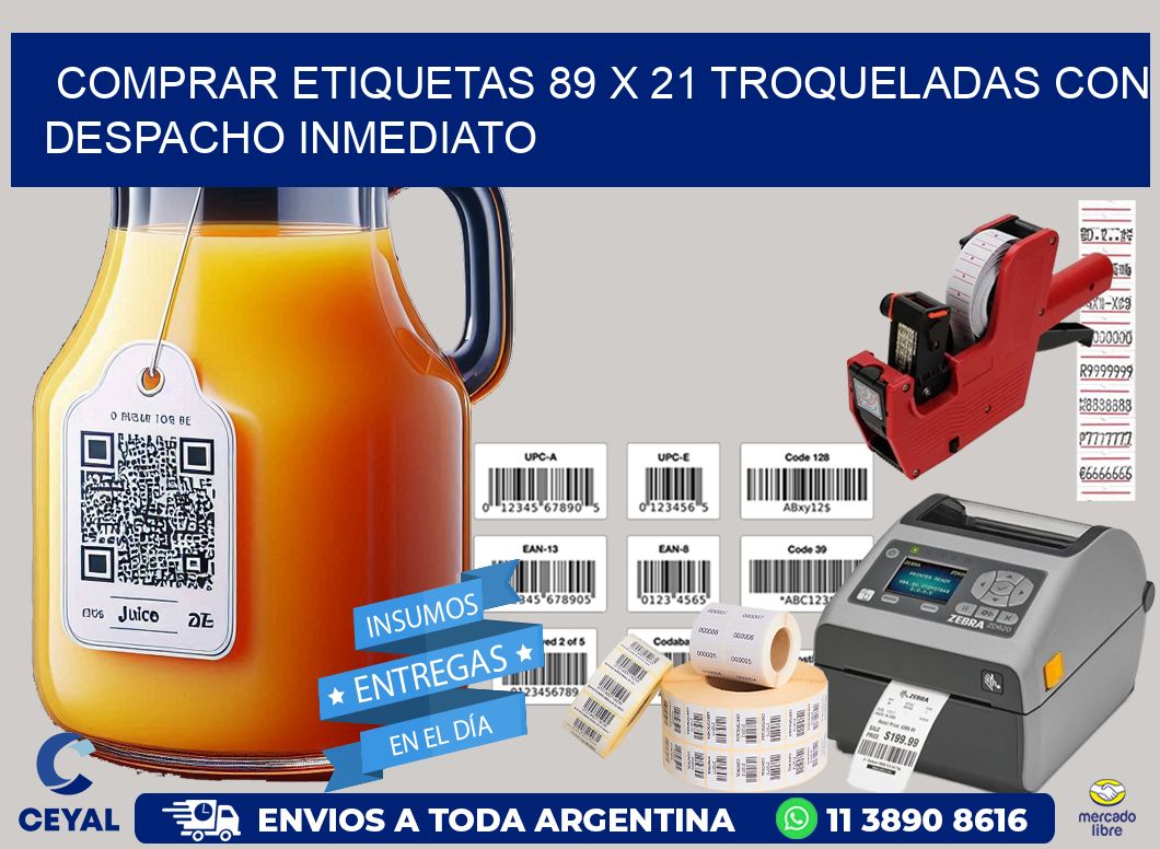 Comprar etiquetas 89 x 21 troqueladas con despacho inmediato