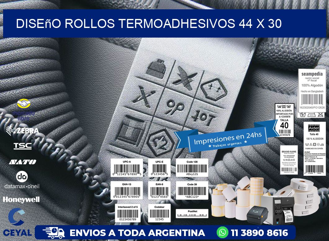 Diseño ROLLOS TERMOADHESIVOS 44 x 30