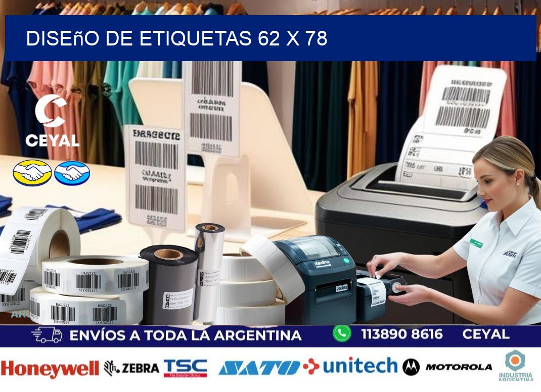 Diseño de etiquetas 62 x 78