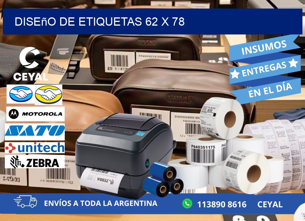 Diseño de etiquetas 62 x 78