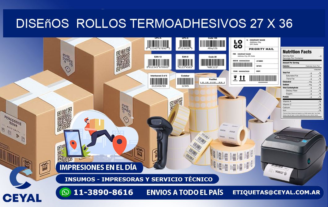 Diseños  ROLLOS TERMOADHESIVOS 27 x 36