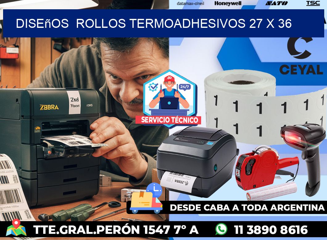 Diseños  ROLLOS TERMOADHESIVOS 27 x 36