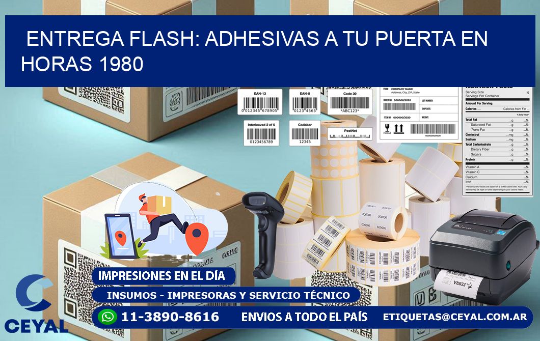 Entrega Flash: Adhesivas A Tu Puerta en Horas 1980