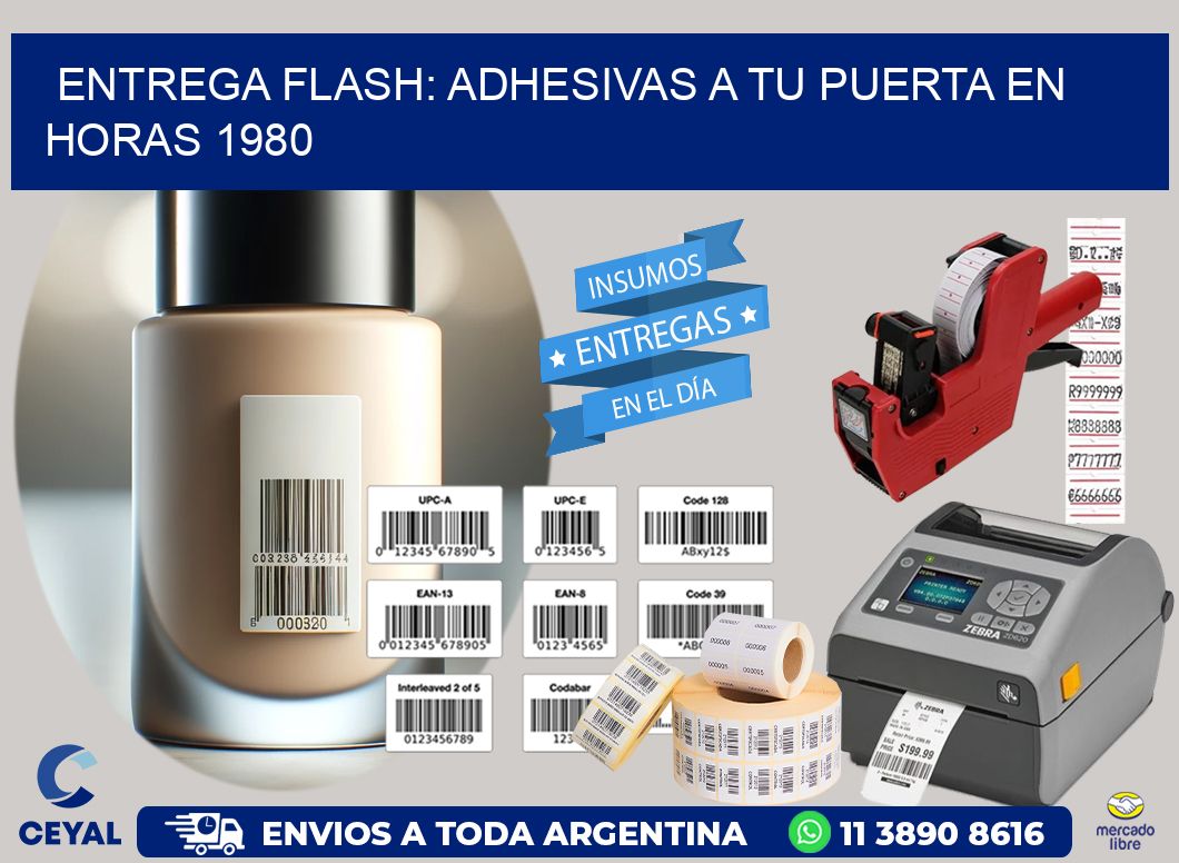 Entrega Flash: Adhesivas A Tu Puerta en Horas 1980