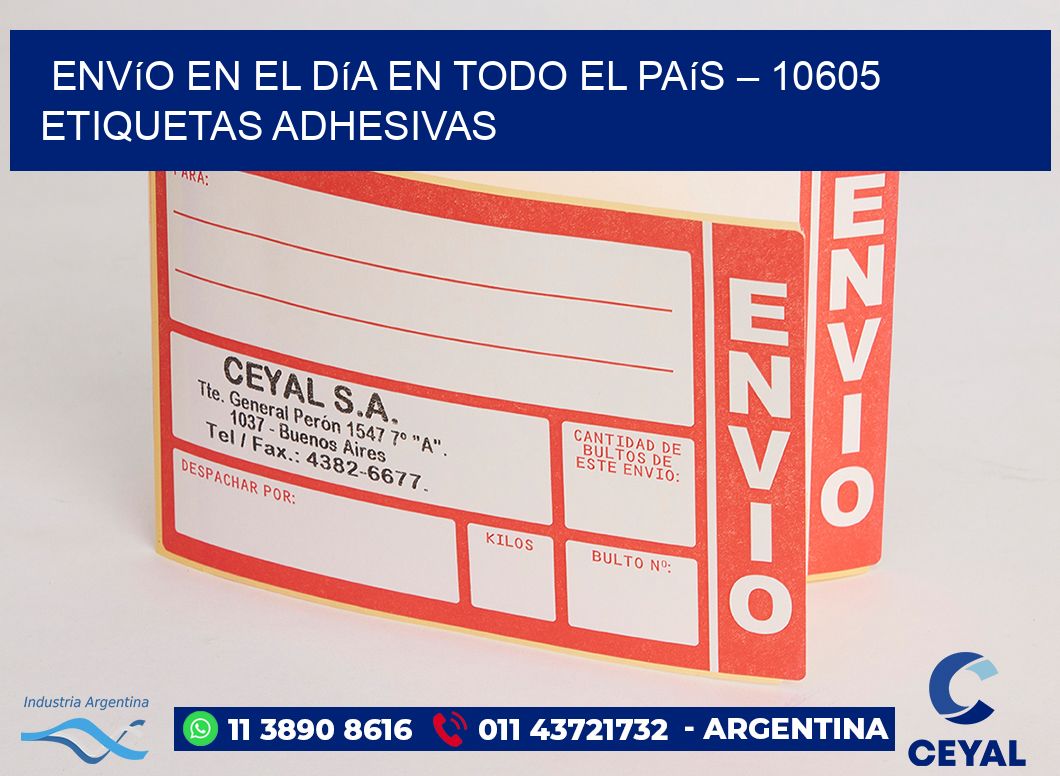 Envío en el Día en Todo el País – 10605 Etiquetas Adhesivas