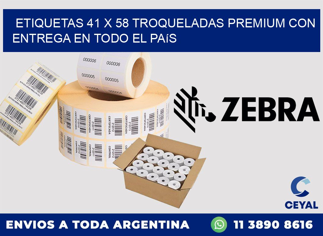 Etiquetas 41 x 58 troqueladas premium con entrega en todo el país