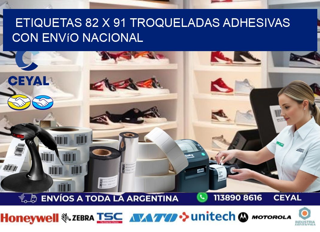 Etiquetas 82 x 91 troqueladas adhesivas con envío nacional