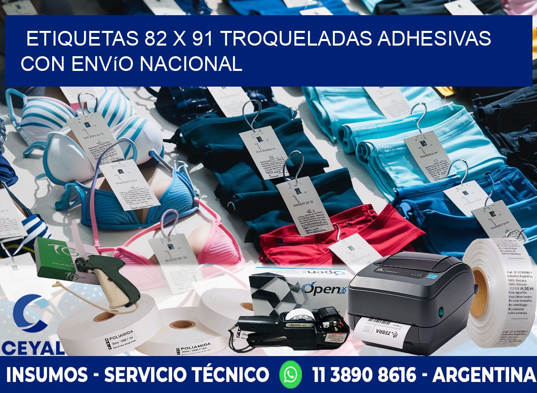 Etiquetas 82 x 91 troqueladas adhesivas con envío nacional