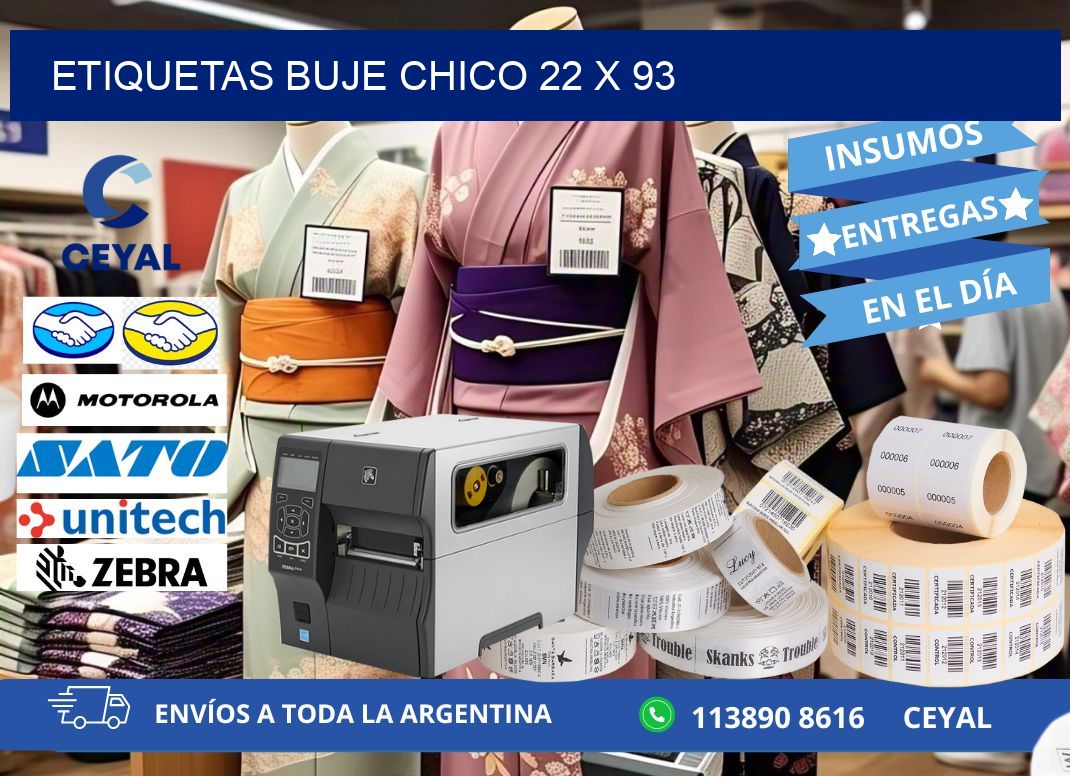 Etiquetas buje chico 22 x 93