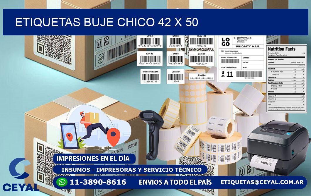 Etiquetas buje chico 42 x 50