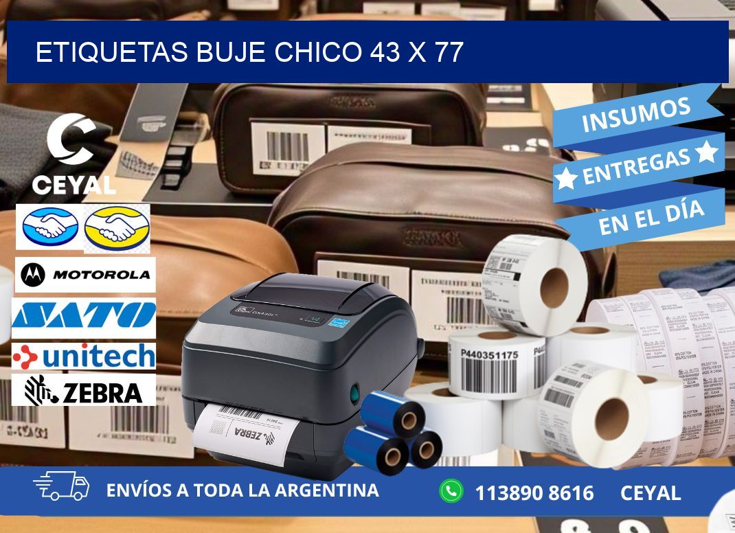 Etiquetas buje chico 43 x 77