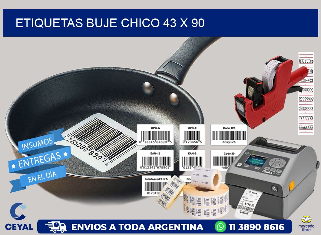 Etiquetas buje chico 43 x 90