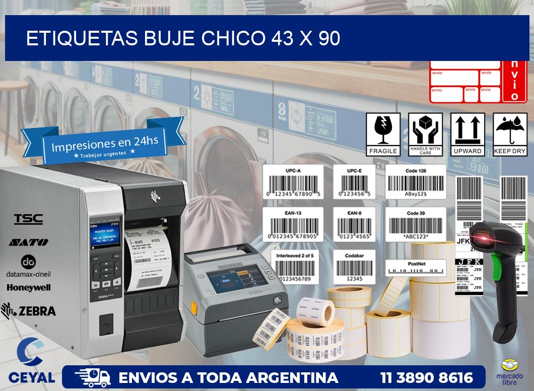 Etiquetas buje chico 43 x 90