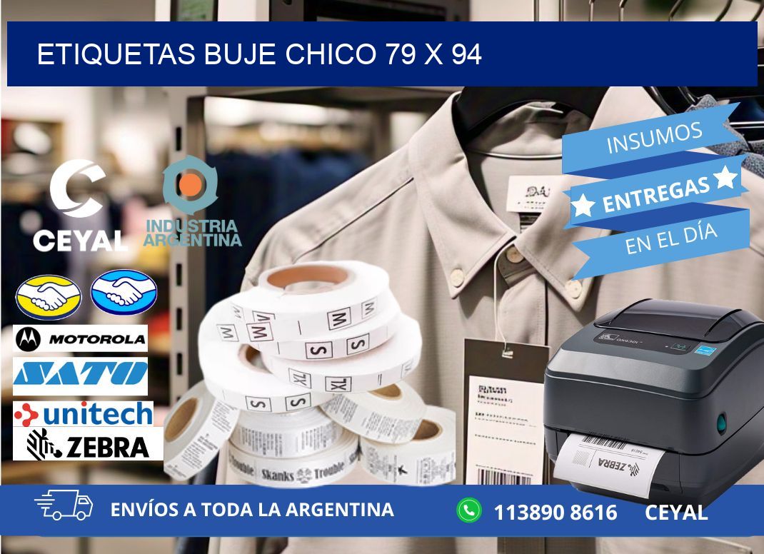 Etiquetas buje chico 79 x 94
