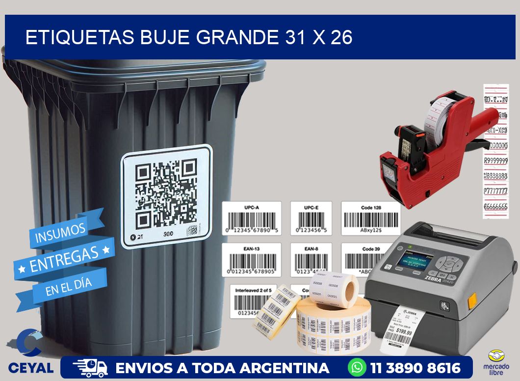 Etiquetas buje grande 31 x 26