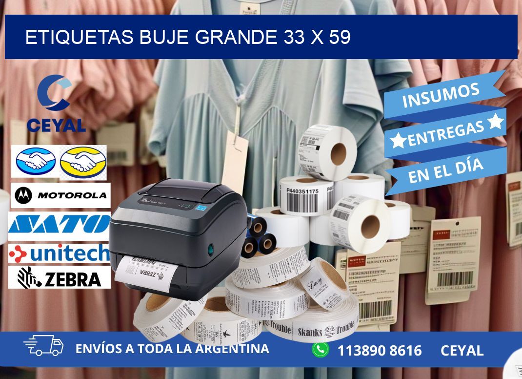 Etiquetas buje grande 33 x 59