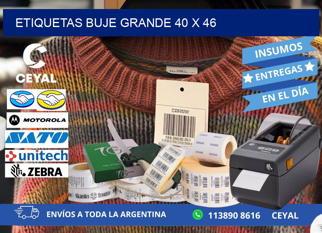 Etiquetas buje grande 40 x 46