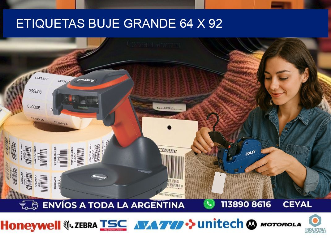 Etiquetas buje grande 64 x 92