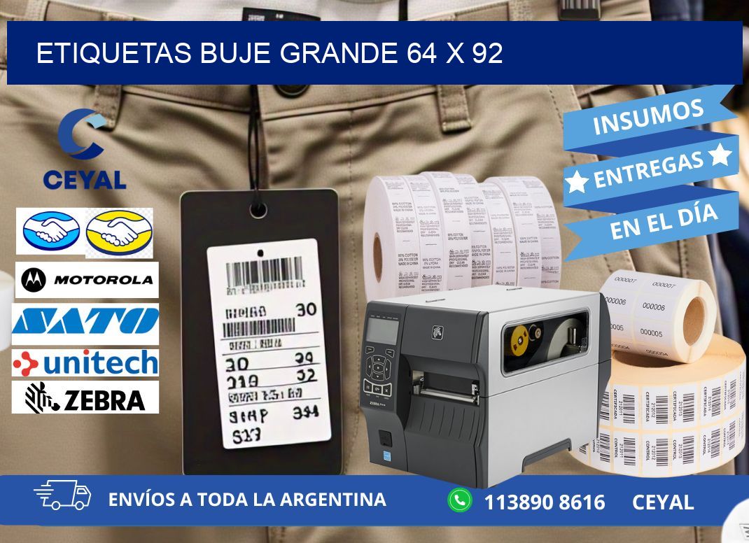 Etiquetas buje grande 64 x 92