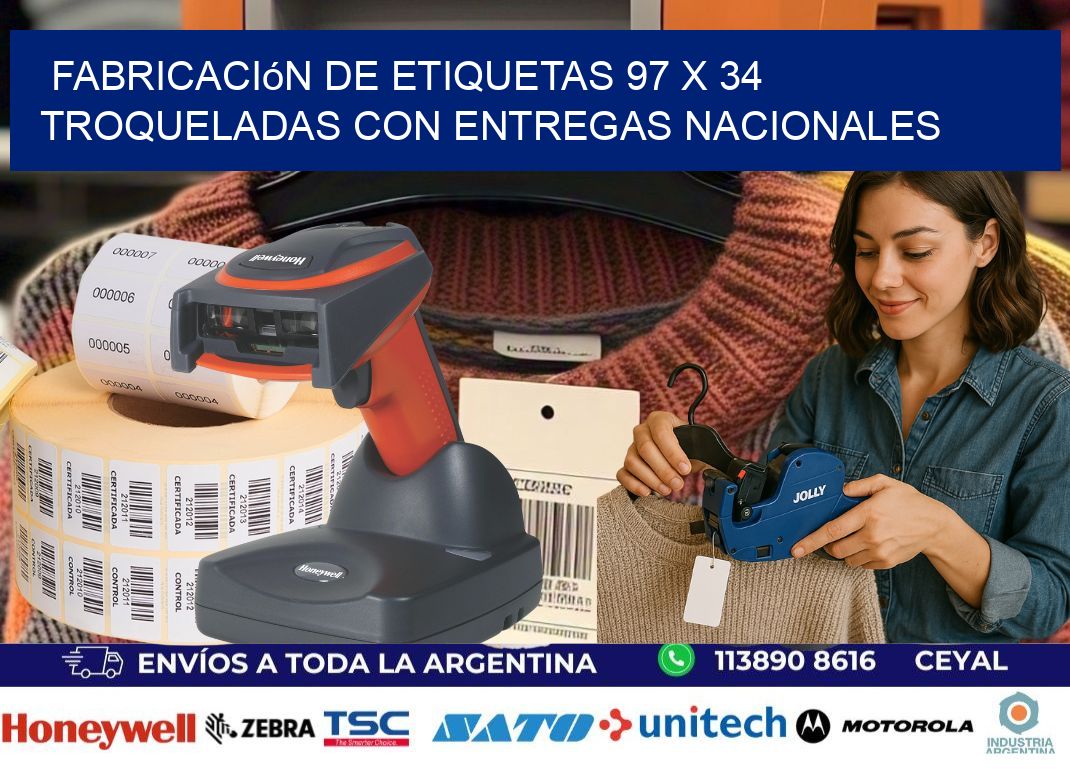 Fabricación de etiquetas 97 x 34 troqueladas con entregas nacionales