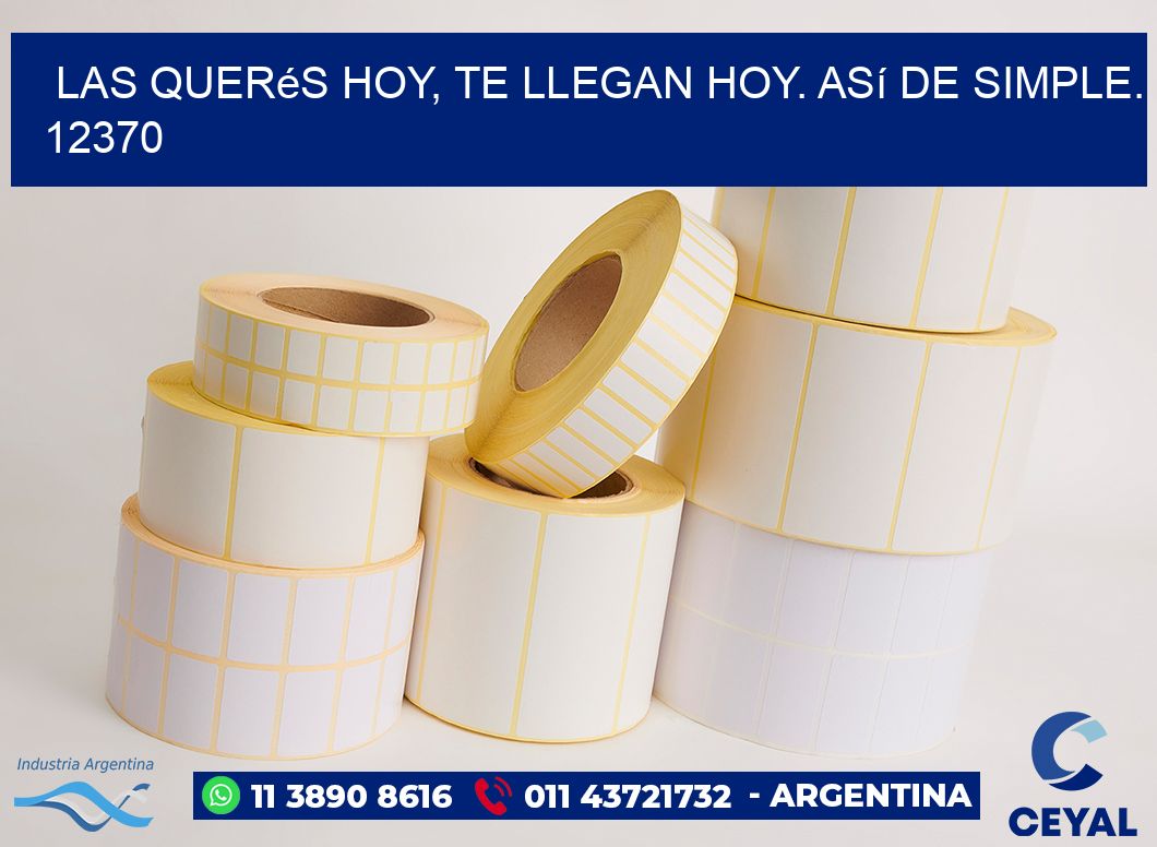 Las Querés Hoy, Te Llegan Hoy. Así de Simple. 12370