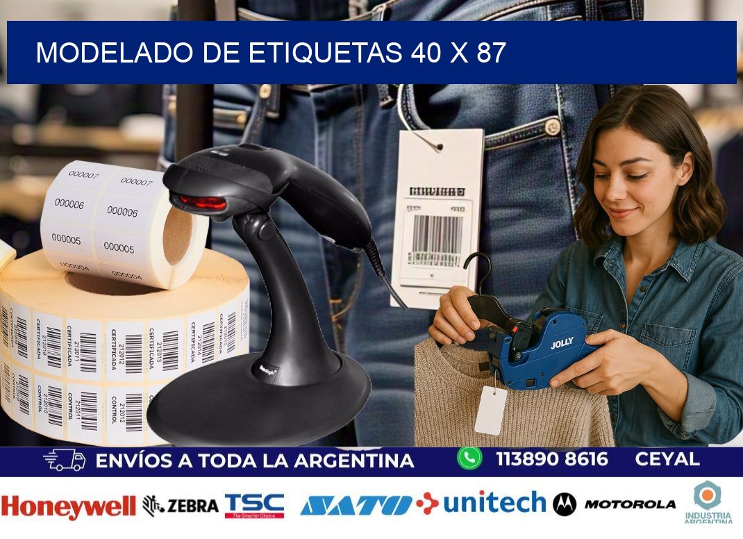 Modelado de etiquetas 40 x 87