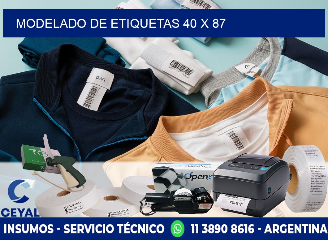 Modelado de etiquetas 40 x 87