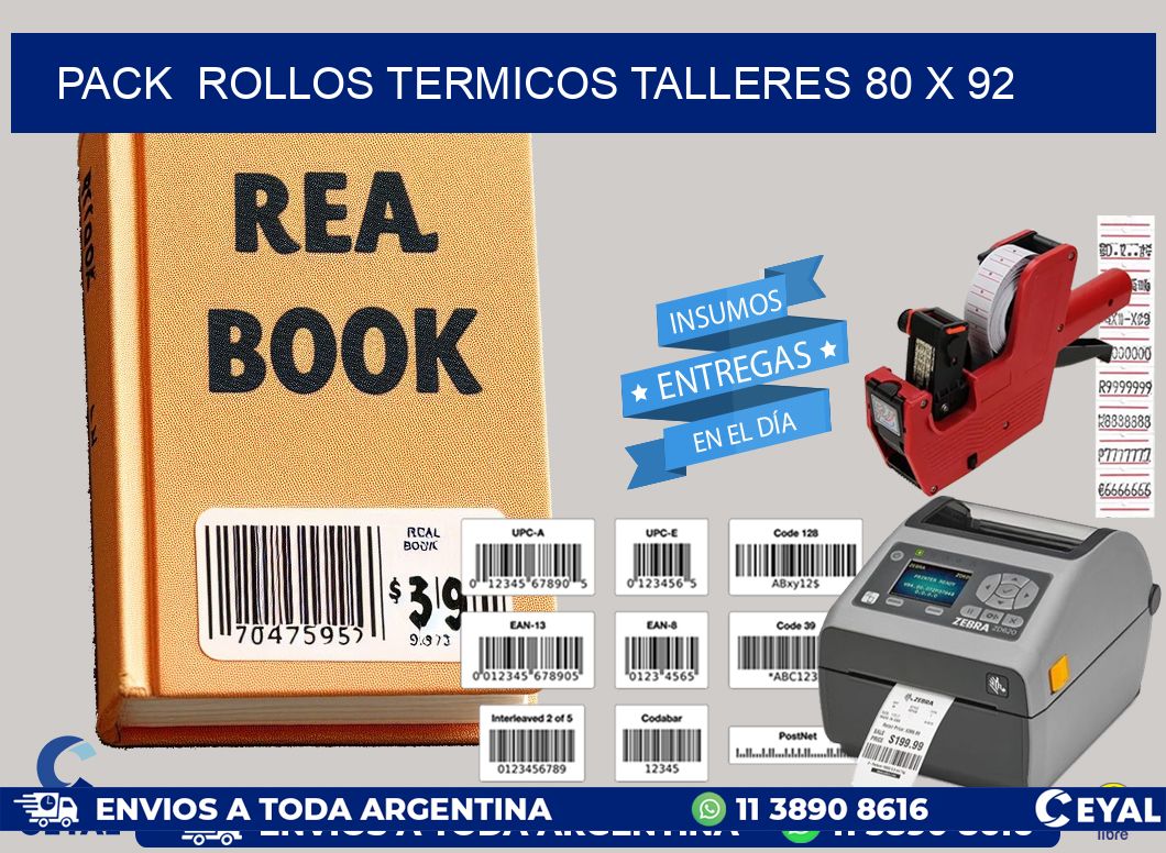 Pack  ROLLOS TERMICOS TALLERES 80 x 92