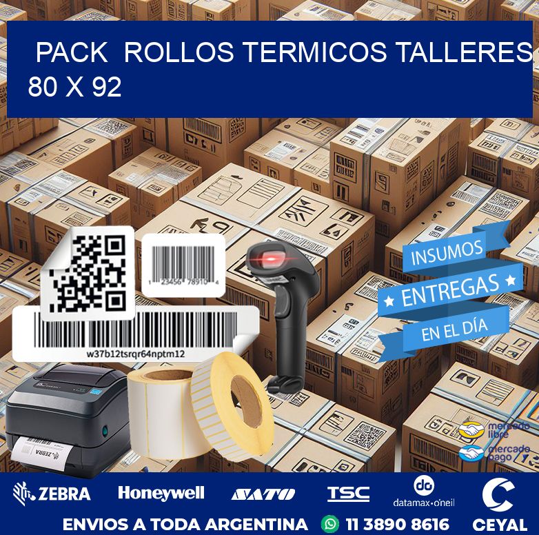 Pack  ROLLOS TERMICOS TALLERES 80 x 92