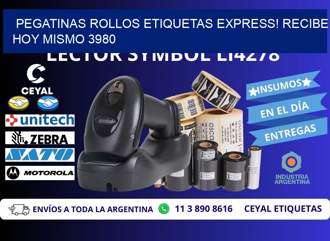 Pegatinas rollos etiquetas Express! Recibe Hoy Mismo 3980