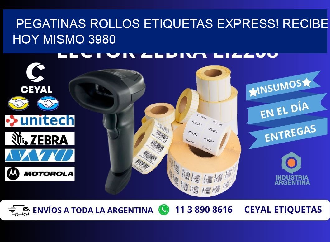 Pegatinas rollos etiquetas Express! Recibe Hoy Mismo 3980